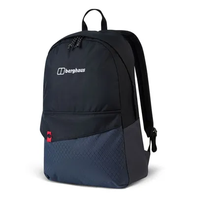 Schwarzer Rucksack "Berghaus Brand Bag 25" mit grauem unteren Teil und Logo auf der Vorderseite.