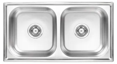 Obrázok produktu pre Dvojitý nerezový nadstavbový drez Ausmann Basic 78 x 43 cm vrátane sifónu 1208956995