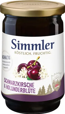 Produktbild von Simmler Schwarzkirsche & Holunderblüte 450g