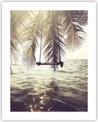 Produktbild von Poster - Poster ohne Rahmen - Meer Palme Wasser - 40x50 cm - Wand Bild - Wanddeko - Wandbilder - Kunstposter - Wandposter - Bilder - Kunstdruck - Wanddekoration - Wandbild - P2XPA40x50-3634