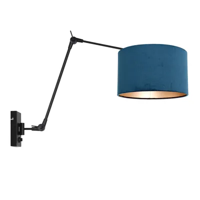 Produktbild von Steinhauer - wandleuchte - Prestige Chic - schwarz - metall veloursstoff - stehlampe - E27 - 8240ZW