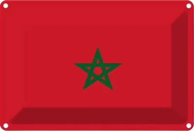 Produktbild von vianmo Blechschild 20x30 cm Marokkos Morocco Flagge Fahne Wappen