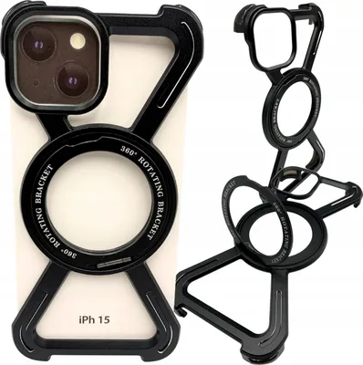 Image de Étui pour iPhone 15 Étui métallique blindé Magsafe Titane 360 Support