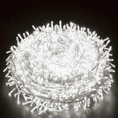 Produktbild von 50M 500LEDs, 8 trybów świecenia, wodoodporne lampki choinkowe LED IP44, zewnętrzne oświetlenie ogrodowe, oświetlenie do dekoracji wnętrz, oświetlenie imprezowe, białe