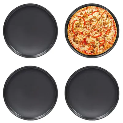 Immagine prodotto di Teglie per pizza rotonde, diametro 29 cm, set da 4, in acciaio inossidabile, con rivestimento antiaderente