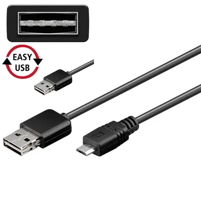 Produktbild von Goobay USB 2.0, 3.0 m, 3 m, USB A, Micro-USB B, USB 2.0, Männlich/Männlich, Schwarz