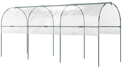 Produktbild von Gewächshaus winterfest Foliengewächshaus mit Bogendach, Erdanker Treibhaus 400 x 120 x 170cm Transparent