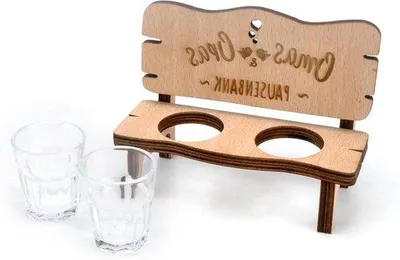 Immagine prodotto di Panchina in legno con 2 bicchieri per la nonna e il nonno