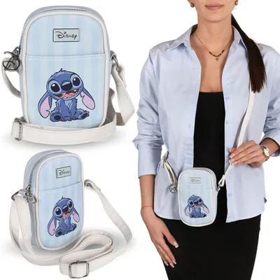 Produktbild von DISNEY Stitch Beutel aus Kunstleder, kleine Handtasche mit verstellbarem Riemen, Mini-Handtasche für Jugendliche, 17 × 4 × 11 cm