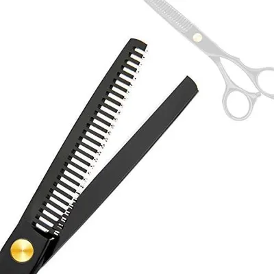 Produktbild von Haarscheren Set mit 3 Teilen, Profi Haarschneider Extra Scharf, Friseurschere mit einseitiger Mikroverzahnung, Edelstahl Effilierschere zum Ausdünnen
