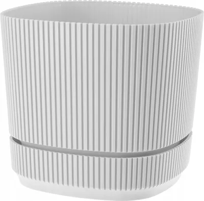 Obrázok produktu pre Pera 4 Biely balkónový kvetináč s tanierikom, 20,6 cm