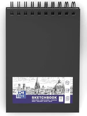 Image de Carnet de croquis Oxford à spirale DIN A5 50 feuilles noir