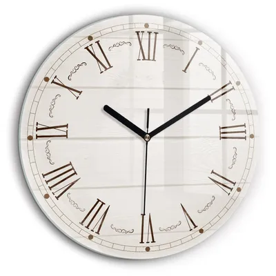 Produktbild von Wallfluent Wanduhr Große Runde – Stilles Quarzuhrwerk - Uhr Dekoration Wohnzimmer Schlafzimmer Küche - schwarze Zeiger - 60 cm - Römische Ziffern