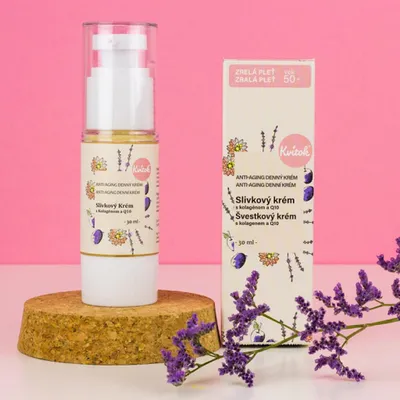 Produktbild von Kvitok Pflaumencreme mit Kollagen und Q10 für reife Haut 50+ 30 ml