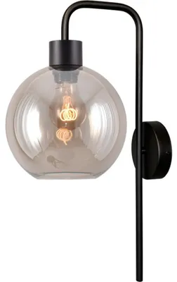 Productafbeelding van Wandlamp Lazise zwart met amber glas