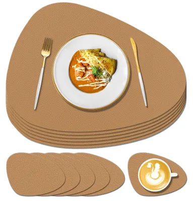 Immagine prodotto di Set di 6 sottopiatti e sottobicchieri in silicone marrone
