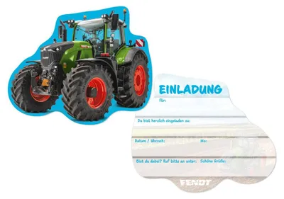 Produktbild von Fendt 8 Einladungskarten Bauernhofeinladung Traktoreinladung