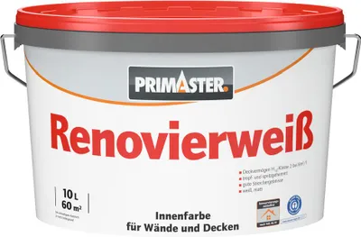 Produktbild von Primaster Renovierweiß Wandfarbe konservierungsmittelfrei 10 L