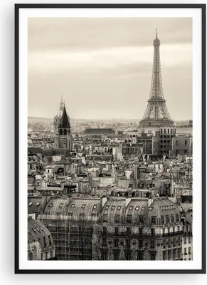 Produktbild von Gerahmtes Poster - Schwarzer Rahmen - Paris Stadt Zuhause - 70x100 cm - Wand Bild - Wanddeko - Wandbilder - Kunstposter - Wandposter - Bilderrahmen - Bilder - Kunstdruck - Wandbild - P2BPA70x100-3615