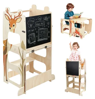 Produktbild von Montessori Lernturm für Kinder mit Tafel