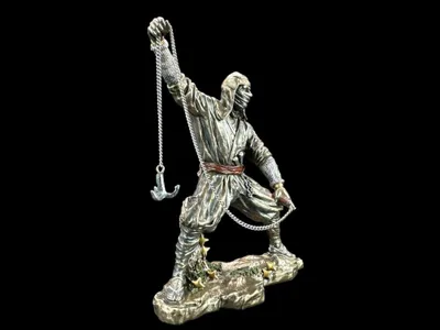 Produktbild von Japanischer Ninja Krieger Figur Veronese Bronzeoptik Skulptur Samurai Deko Geschenk WU78197A4