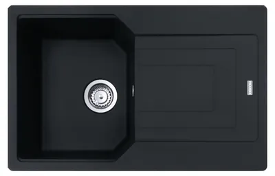 Produktbild von FRANKE Spüle URBAN UBG 611-78 in BLACK MATT mit Drehexcenterbedienung Edelstahl / Ausschnittmaß 760 x 480 mm R15 / Granitspüle
