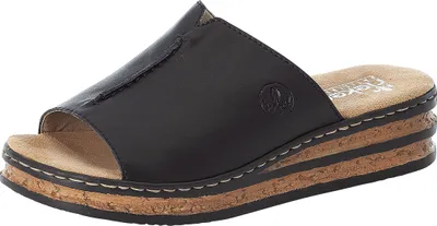 Produktbild von Rieker Damen Pantoletten Clogs Keilabsatz 629M9-00, Größe:40 EU, Farbe:Schwarz