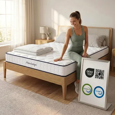 Produktbild von Arensberger LENA SPORT Taschenfederkernmatratze 140 x 200 cm | 21cm Sportmatratze H3 | Memoryschaum & Kaltschaum | Ergonomisch