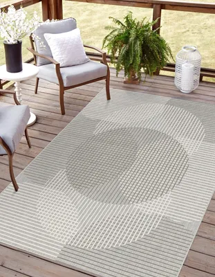 Produktbild von In- und Outdoor Teppich, Flachgewebe für Terrasse, Balkon, Garten, LNC, Grau 200x290cm