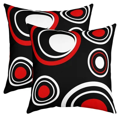 Zdjęcie produktu dla Zestaw 2 poszewek na poduszki, wzór geometryczny, 40x40 cm, abstrakcyjna sztuka, dekoracyjne poduszki, wielokolorowe