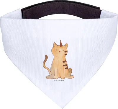 Produktbild von Mr. & Mrs. Panda Hundehalstuch Einhorn Katze - Weiß - Geschenk, Unicorn, Hunde Halstuch, Einhornkatze, Für, Tuch, Schal Hund, Regenbogen, Glitzer