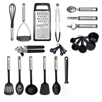 Imagen del producto de Juego de 24 utensilios de cocina de nailon: la mejor opción para utensilios de cocina antiadherentes, perfecto para su hogar