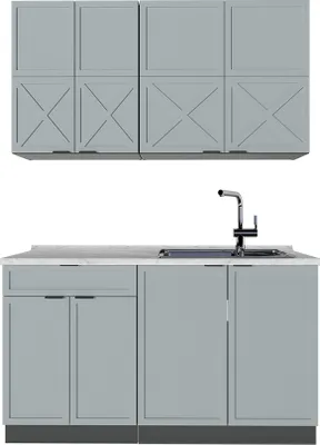 Produktbild von Singleküche Vicco Fame-Line Hellblau-grau/Anthrazit 140 cm ohne Arbeitsplatte, Model 51128