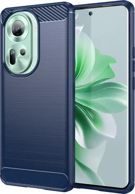 Produktbild von Hülle für Oppo Reno11 Carbon-Faser Weich TPU Silikon Stoßfest Handyhülle Blau