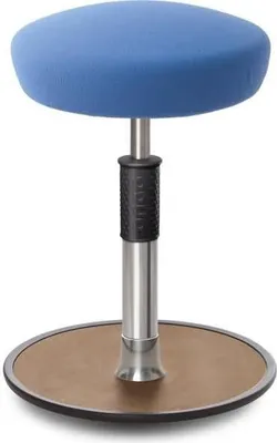 Produktbild von Sitz- Stehhocker Free Regular Hutsitz Gestrick Hellblau chrom /Natur.