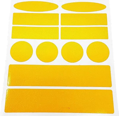Image de Set d'autocollants réfléchissants pour vélos jaune 14 x 16 cm