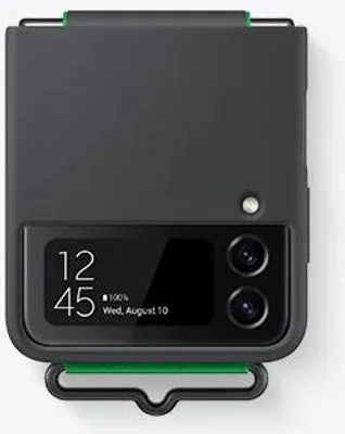 Produktbild von Galaxy Z Flip4 Silicone Cover with Ring Schwarz Handyhülle