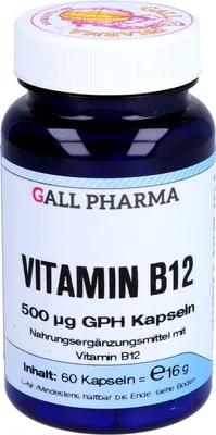 Zdjęcie produktu dla GALL PHARMA, witamina B12, 500 μg, kapsułki (GPH), 60 kapsułek