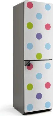 Zdjęcie produktu dla Wzór z kolorowymi kropkami - Magnetyczna osłona lodówki - Folia dekoracyjna magnetyczna do kuchni - Magnetyczna dekoracja lodówki - Samoprzylepna tablica magnetyczna - Folia magnetyczna na drzwi lodówki - 60x205 cm