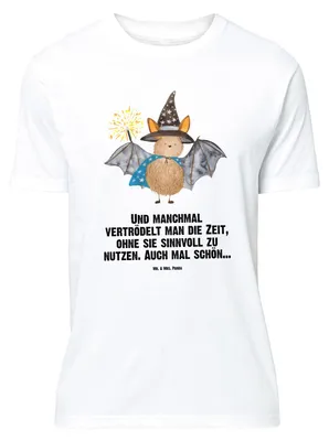 Produktbild von Mr. & Mrs. Panda Größe L T-Shirt Fledermaus Zauberer - Weiß - Geschenk, Tshirt, Lustige Sprüche, Shirt, Magier, Reinsteigern, Fledermäuse, mit Spruch, Frauen