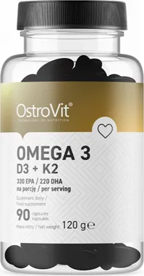 Produktbild von OstroVit, Omega 3 D3+K2, 90 Kapseln - Langfristig!