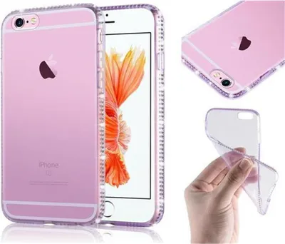 Produktbild von Cadorabo Hülle für Apple iPhone 6 / 6S Schutz Hülle in Lila Case Cover TPU Silikon Strass Handyhülle Etui
