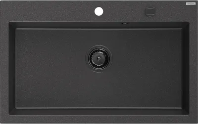 Immagine prodotto di Mexen Elix lavello in granito a 1 vasca 800 x 500 mm, nero granito, sifone nero - 6527801005-76-B