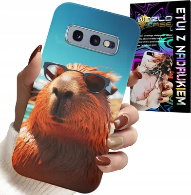Produktbild von Etui Für Samsung Galaxy S10E - Süsses Wasserschwein, Wasserschwein Etui + Folie