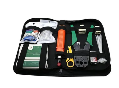 Produktbild von 14-teiliges Hardware-Paket-Werkzeugset für Netzwerk-LAN-Kabel, Crimpzange, Netzwerk-Reparatur-Werkzeugset, Tester mit doppeltem Verwendungszweck