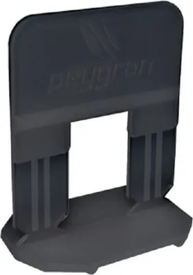 A dark gray tile leveling spacer is shown against a white background.