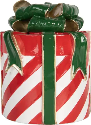 Image de Clayre & Eef Figurine de décoration de Noël Cadeau Ø 16x21 cm Rouge Plastique