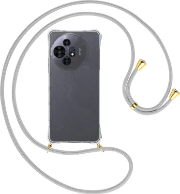 Produktbild von Handykette Backcover-Schutzhülle mit Band (Metall goldfarben) für TCL 50 NxtPaper 5G/TCL 50 Pro NxtPaper 5G  - silbergrau