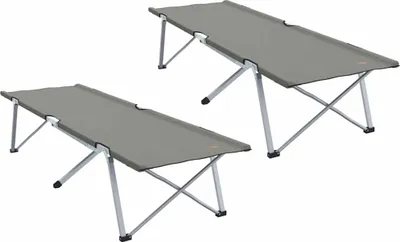 Immagine prodotto di Letto pieghevole da campeggio vidaXL, 2 pezzi, grigio, 194 x 62,5 x 42,5 cm