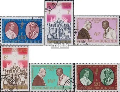 Produktbild von Briefmarken Burundi 1964 Mi 119A-124A (kompl.Ausg.) gestempelt Heiligsprechung